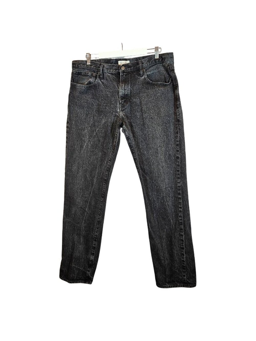 Gap 1969 Mens Straight Fit Denim Jeans 38x36 Black acid Wash cotton rugged retro